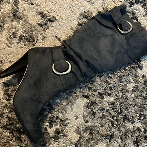 Genuine suede,  below the knee, inner zipper boot